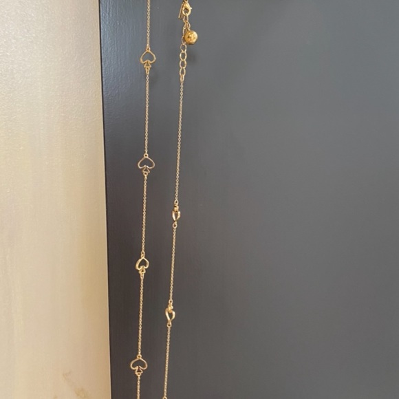 Kate Spade Gold Signature Spade Long Chain Necklace - Picture 3 of 11